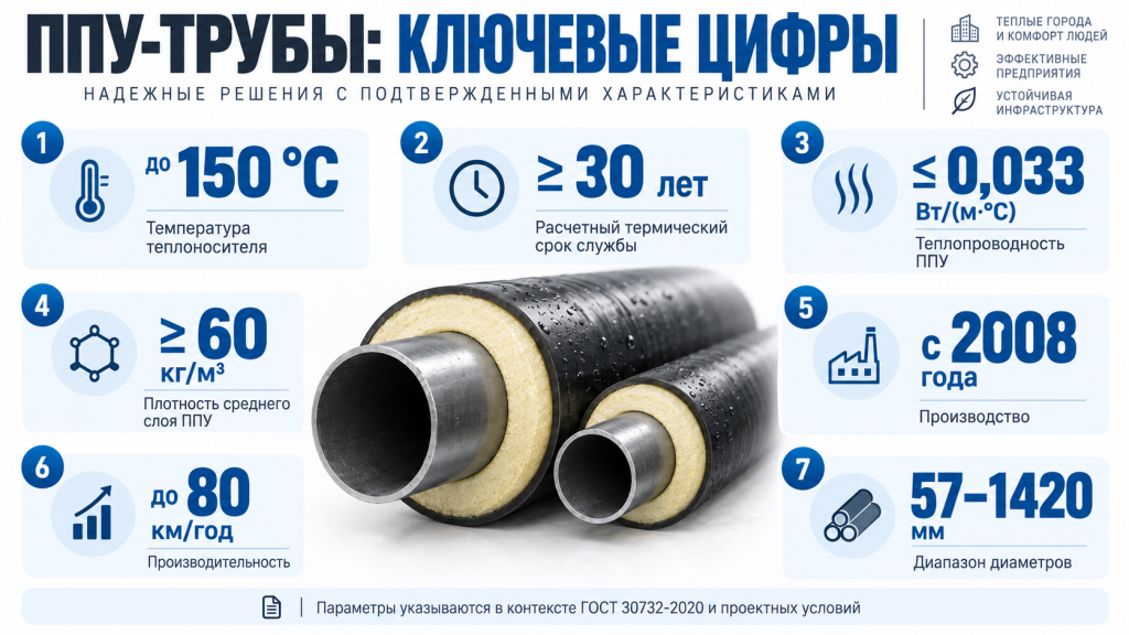 Характеристики труб ППУ по ГОСТ и производственные возможности ТВТ